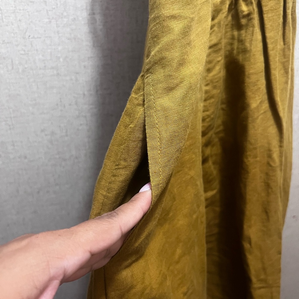 Free People Mustard Yellow Backless Ruffle Midi Dress - Picture 7 of 11